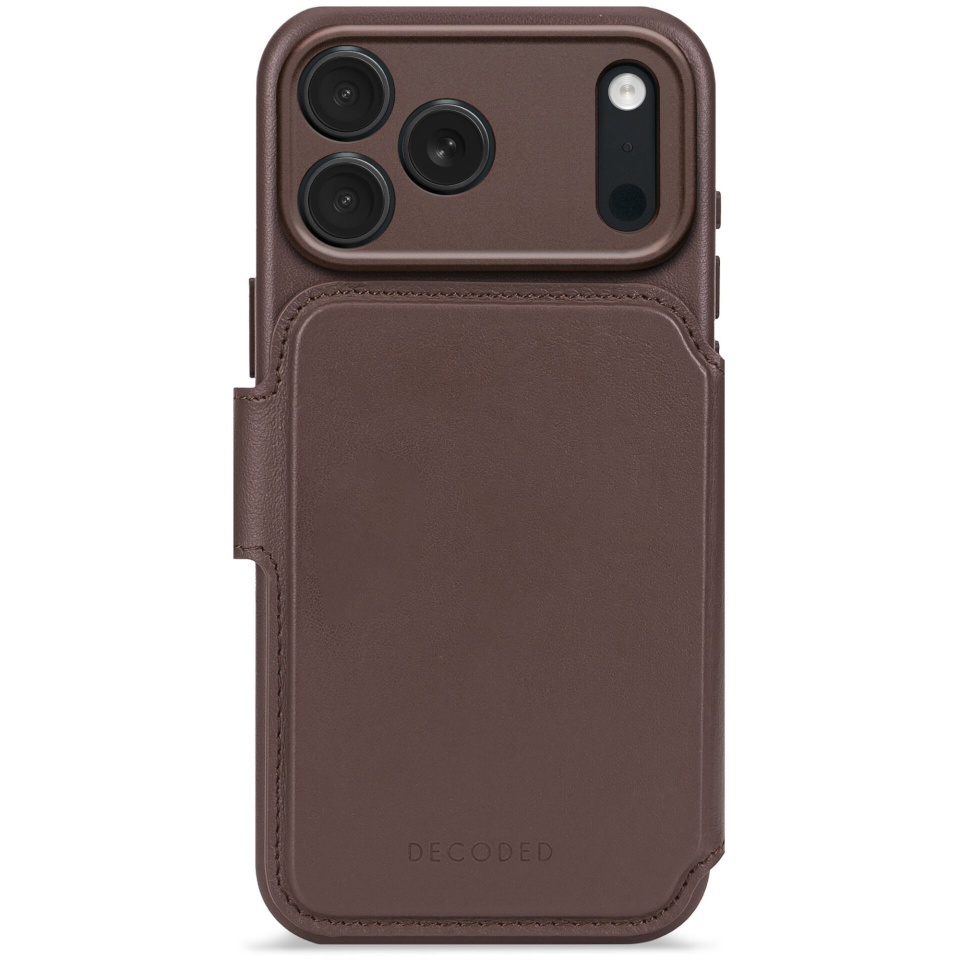 Decoded kaitsekest Leather Detachable Wallet iP 17 Pro Chocolate pruun