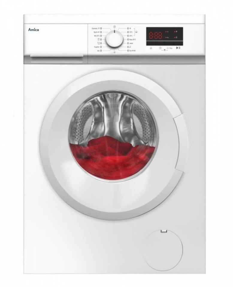 Amica pesumasin NWAS712DL Slim Washing Machine 7kg, 1200p/min, valge