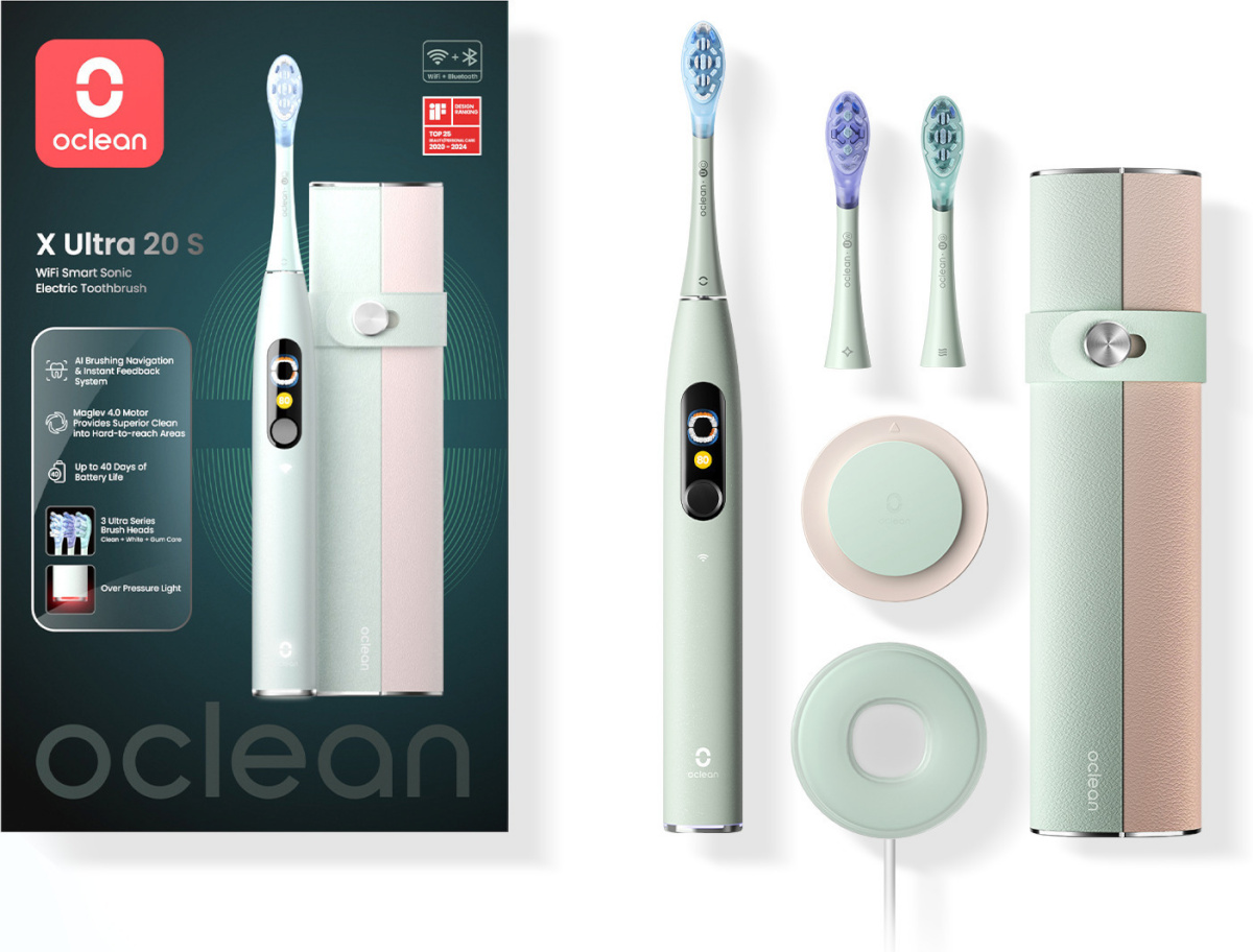 Oclean elektriline hambahari X Ultra 20 S Electric Toothbrush, roheline