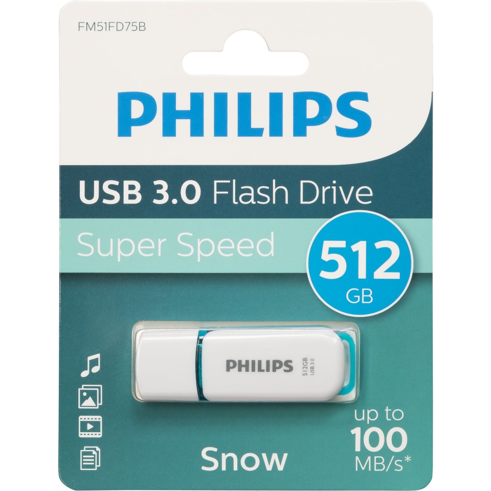 Philips mälupulk Philips USB 3.0 512GB Snow Edition Spring roheline
