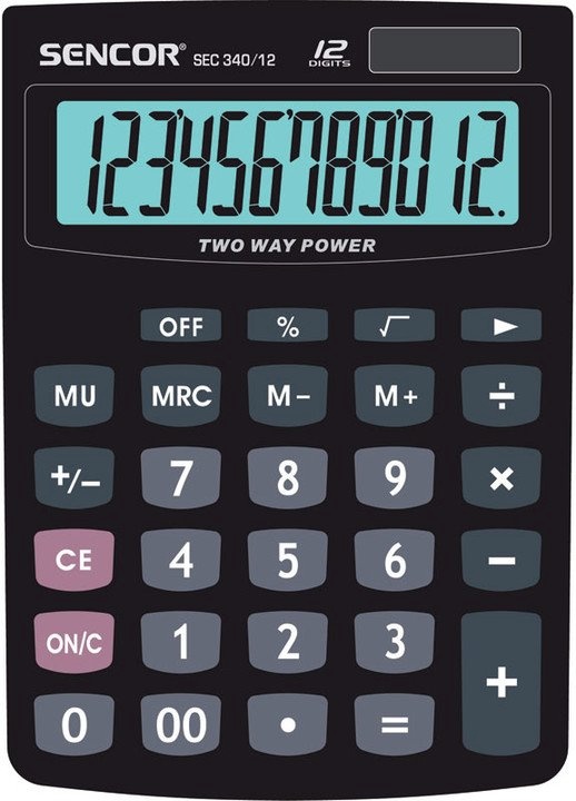 Sencor kalkulaator SEC 340/12, must