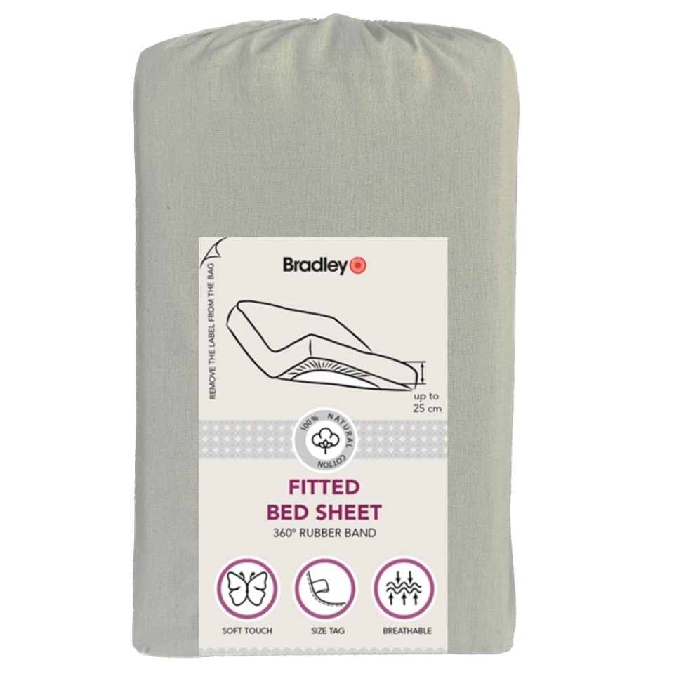 Bradley voodilina kummiga, 180 x 200 x 25 cm, tekstiilist kotis, hall