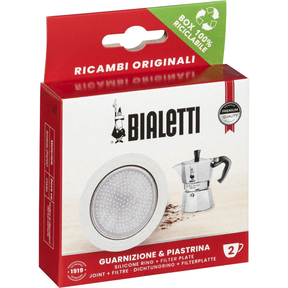 Bialetti Ricambi Induc. 1 Ersatz dichtung + 1 Filter 2 Tassen