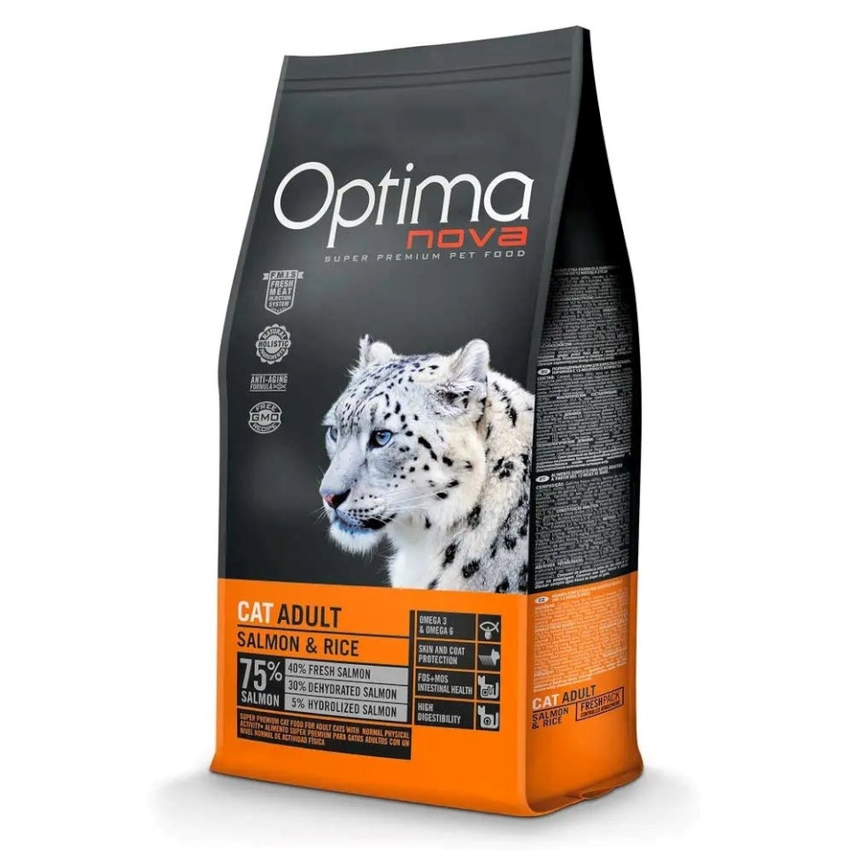 Optimanova kuivtoit kassile Cat Salmon & Rice, 8kg