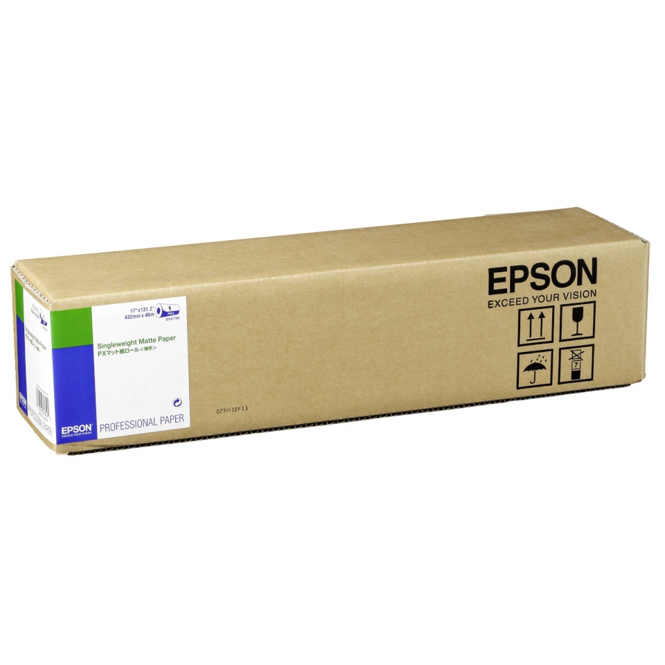 Epson fotopaber Singleweight Matte Paper 43,2 cm x 40 m 120 g S 041746