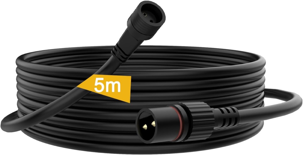 Beliky pikenduskaabel Cable Extension Outdoor Waterproof IP65 2-Pin Male-Female LED Lights, 5m
