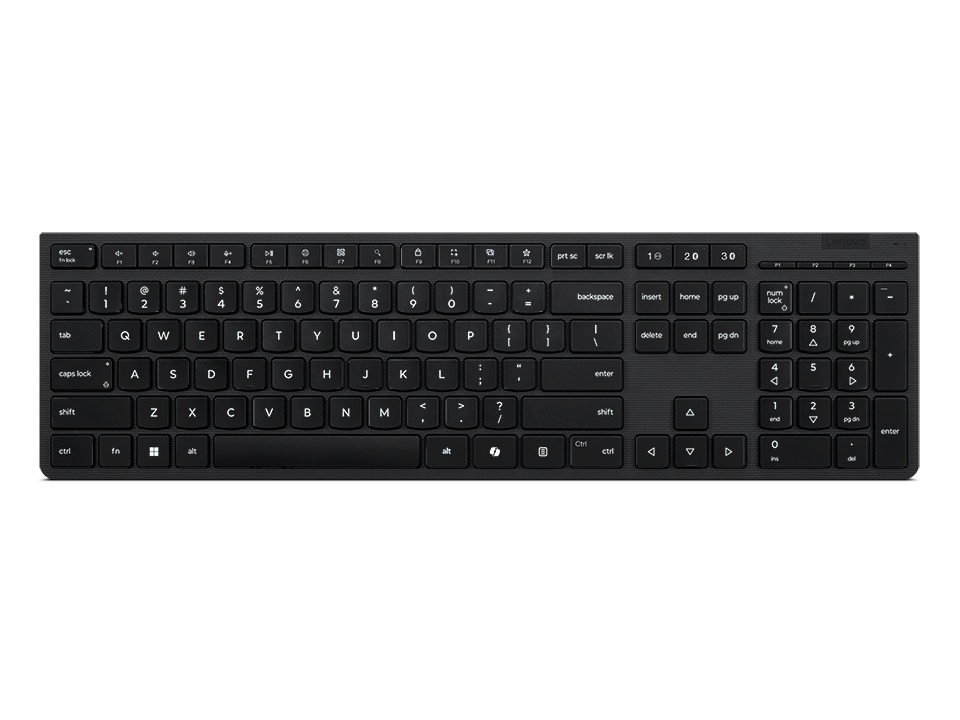 Lenovo klaviatuur Professional Wireless Rechargeable Keyboard AI | Keyboard | Wireless | Estonian | Bluetooth | hall