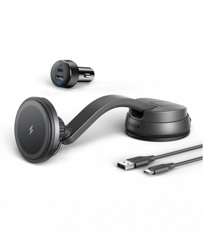 Anker autohoidja ja laadija Mount MagGo 7.5W + Charger USB-A USB-C