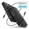 AXAGON HMC-DL-KVM USB 10Gbps hub, USB-A, USB-C, HDMI + DisplayPort, Gigabit Ethernet, PD 100W