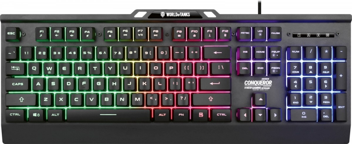 YENKEE klaviatuur Metal Keyboard for Gamers COMQUEROR dynamic Backlight - limited edition World Of Tanks