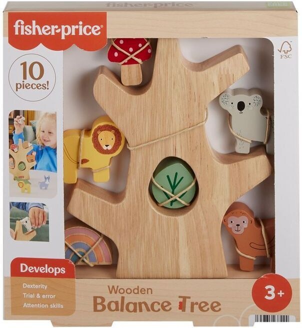 Fisher-Price puidust mänguasi Wooden Stacking Toy, pruun