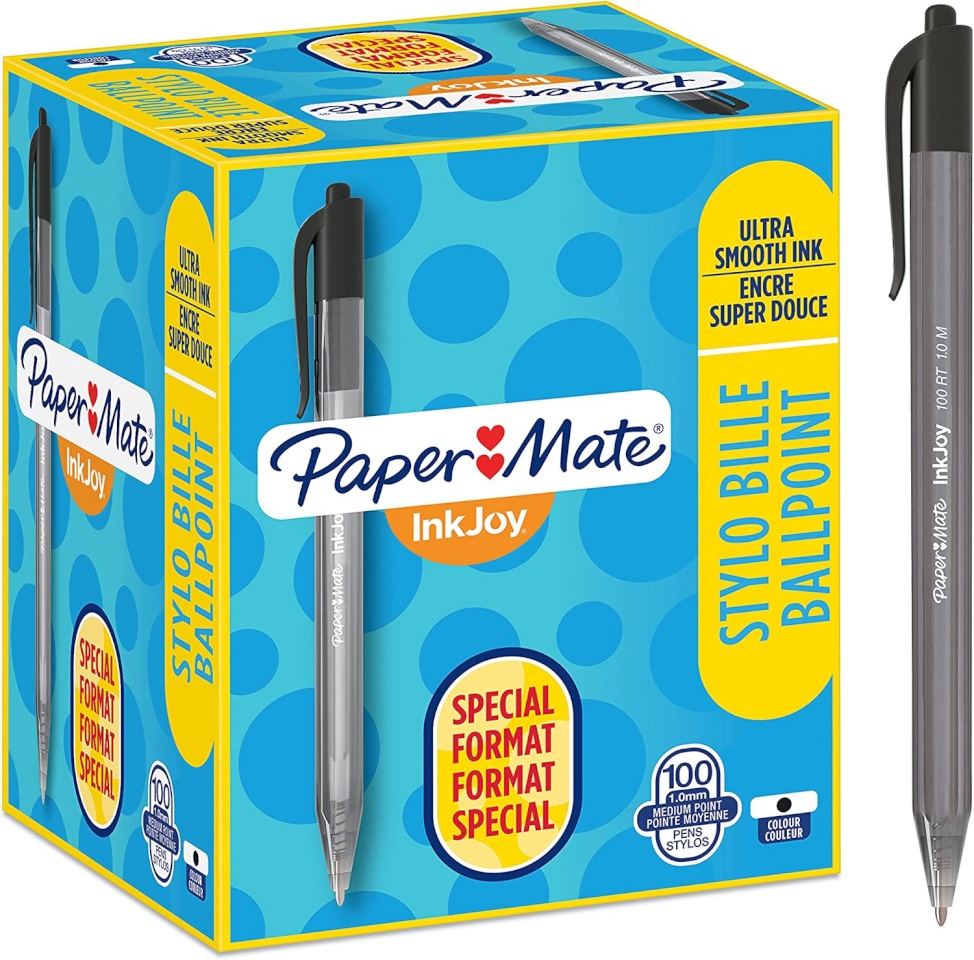 Paper Mate pastapliiats Inkjoy 100 must, 100 tk