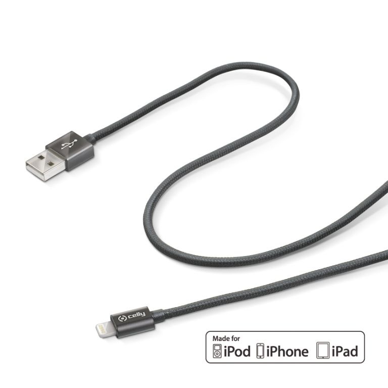 Celly Apple Lightning - USB tekstiilkattega kaabel, 1m