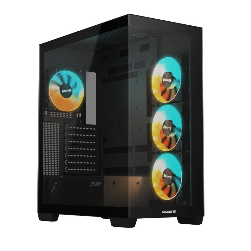 GigaByte korpus C500 Panoramic Stealth (must, Tempered Glass x 2)