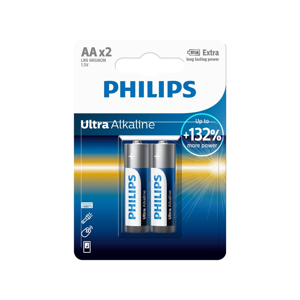 Philips patarei 1x2 Philips Ultra Alkaline AA Batterie