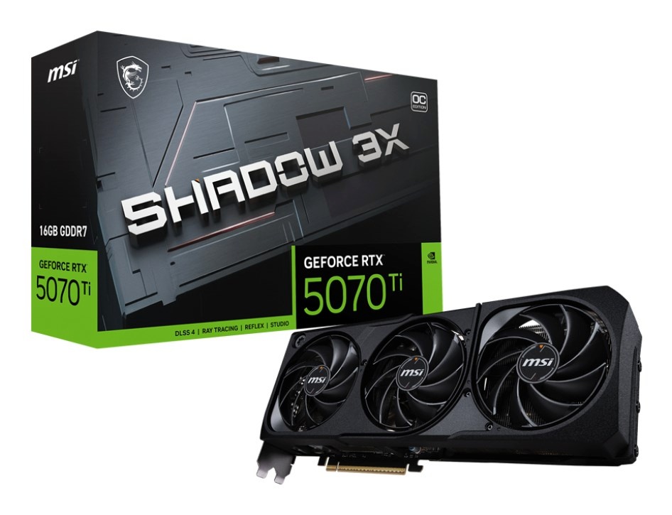 MSI videokaart nVidia GeForce RTX 5070 Ti 16G SHADOW 3X OC 16 GB GDDR7 BULK