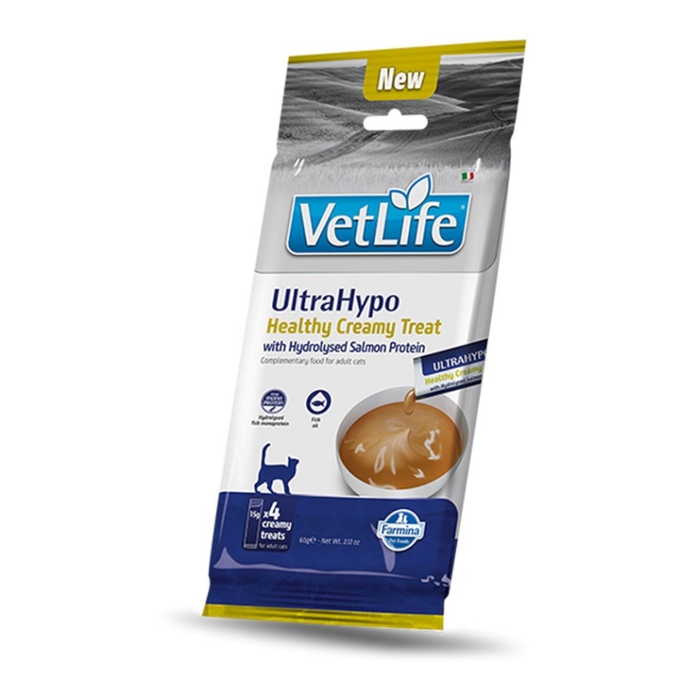 Farmina kassitoit Vet Life Cat Ultrahypo Creamy treat with Salmon box mono – Cat treat – 4x15g