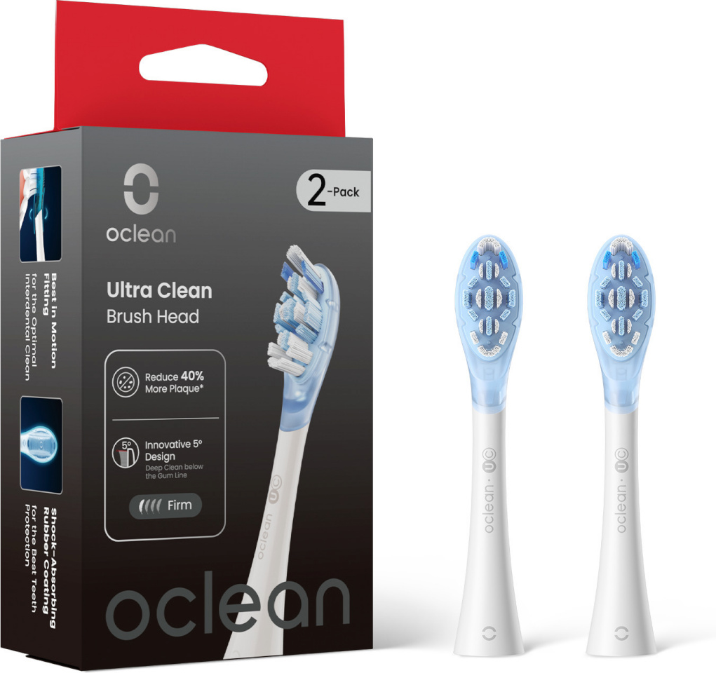 Oclean lisaharjad Ultra Clean Brush Heads, 2tk, valge