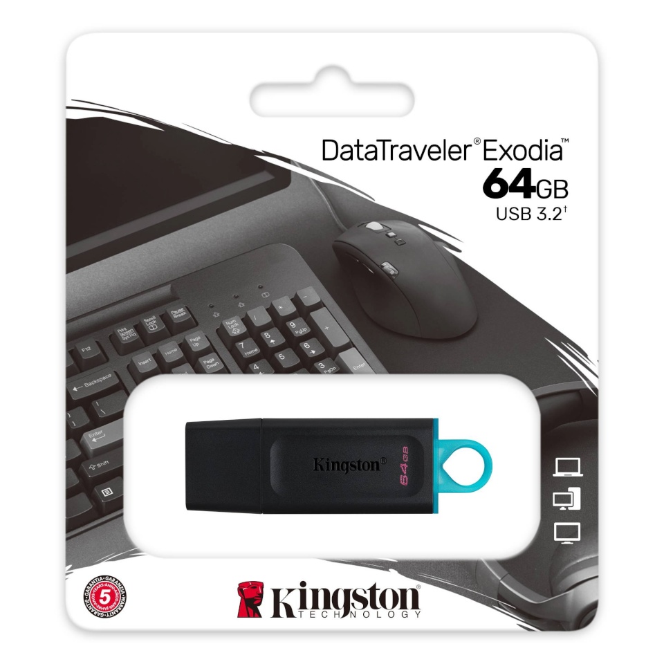 Kingston mälupulk USB 3.2 DataTraveler Exodia 64GB