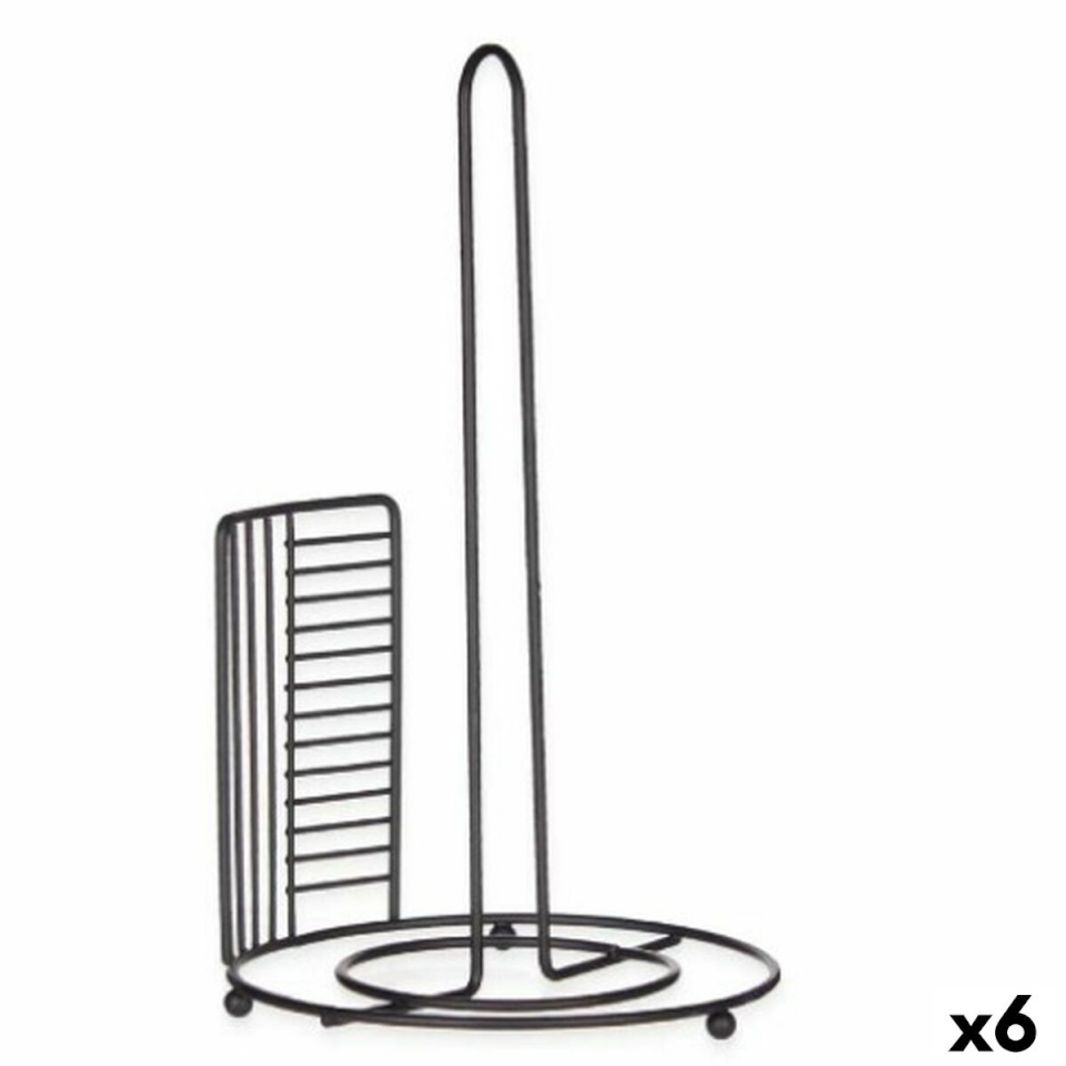 Kinvara Köögipaberi hoidja must Metall 18,5x31,5x18,5cm 6 Ühikut