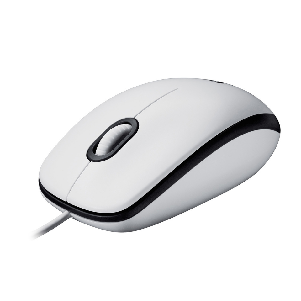 Logitech hiir Mouse M100, valge