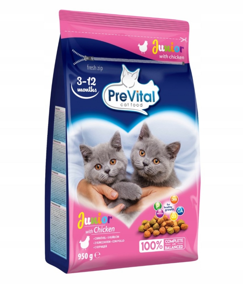 Prevital kuivtoit kassile Junior Chicken, 950g
