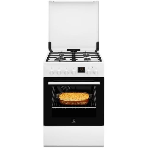 Electrolux gaasipliit LKK664222W , 60 cm, 4 x gaas, elektriahi, katalüüs, valge