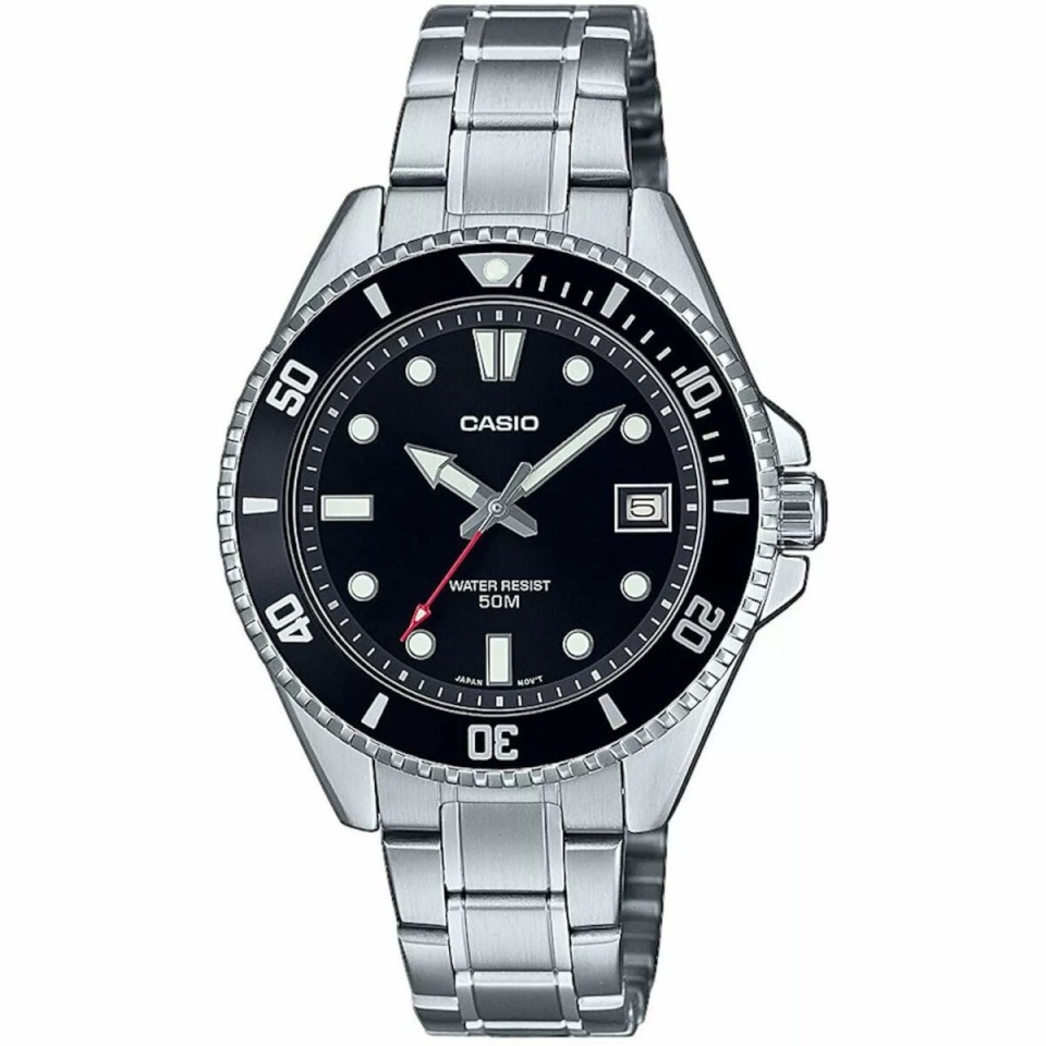 Casio meeste kell MDV-10D-1A1VEF must Hõbedane (Ø 38,5 mm)