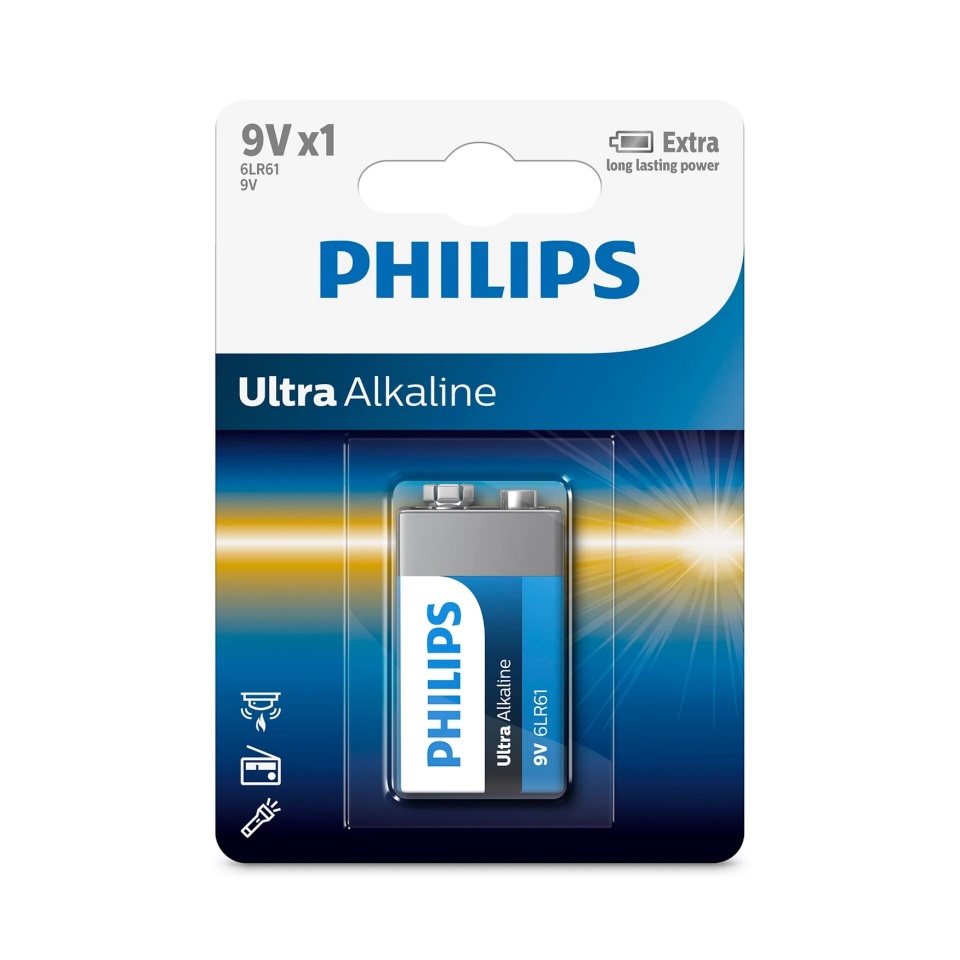 Philips patarei Philips Ultra Alkaline 9V Batterie