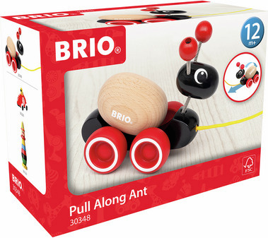 Brio puidust mänguasi 30348 Pull-Along Ant, pruun/must
