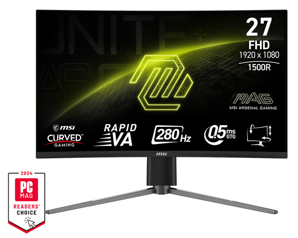 MSI monitor MAG 276CPXF - 27" | Rapid VA Curve 1500R | Full HD | 0.5ms | 280Hz