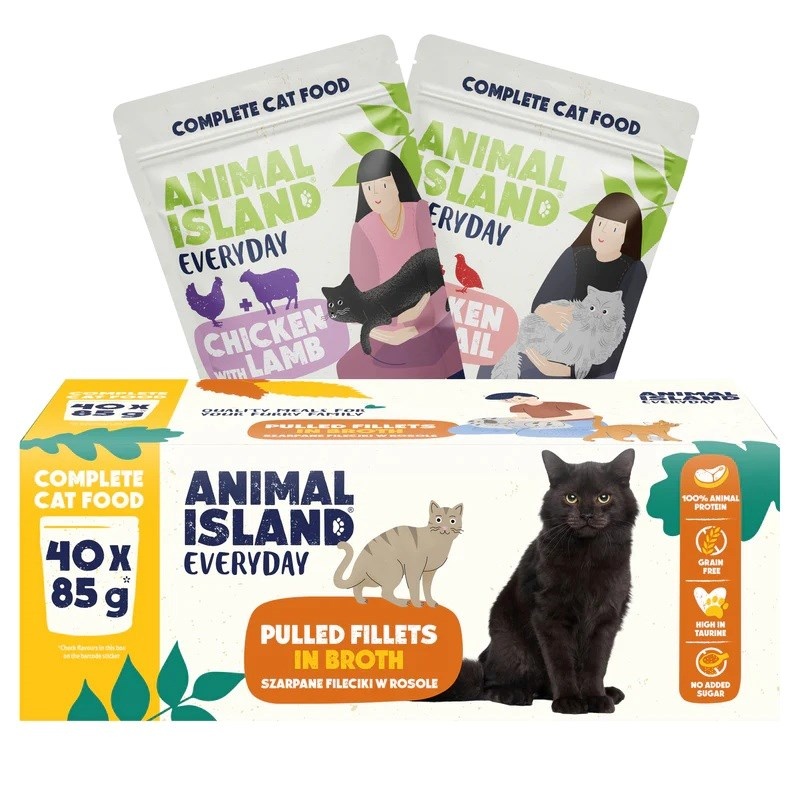 Animal Island kassitoit Everyday Fillets in Broth Chicken with Lamb and Chicken with Quail Box, 40x85g