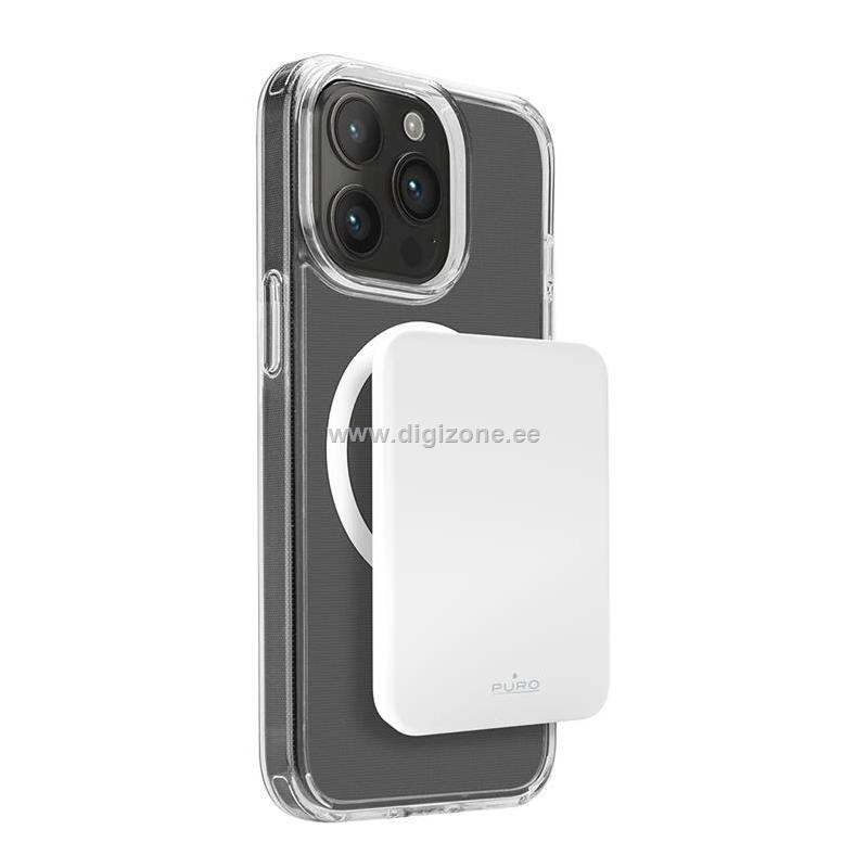 Puro akupank Mini Power Mag, 4000 mAh, MagSafe, USB-C, valge