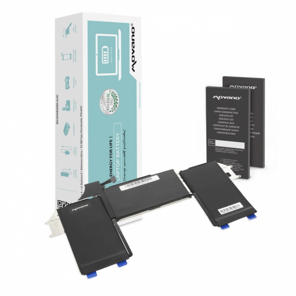 Movano sülearvuti aku A1965 for Apple MacBook Air 13 A1932 A2179 - 4379 mAh (49.9 Wh)