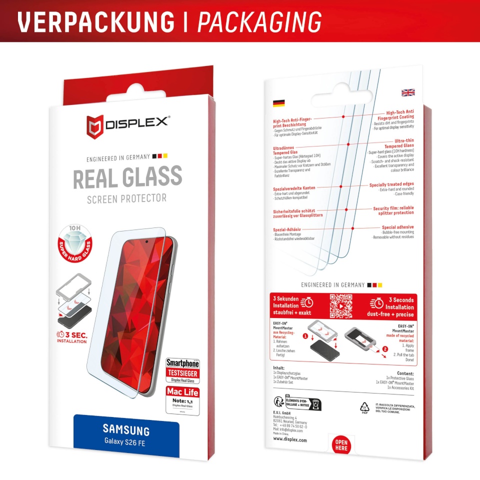 Displex kaitseklaas Samsung Galaxy S26 FE Real Glass By Transparent