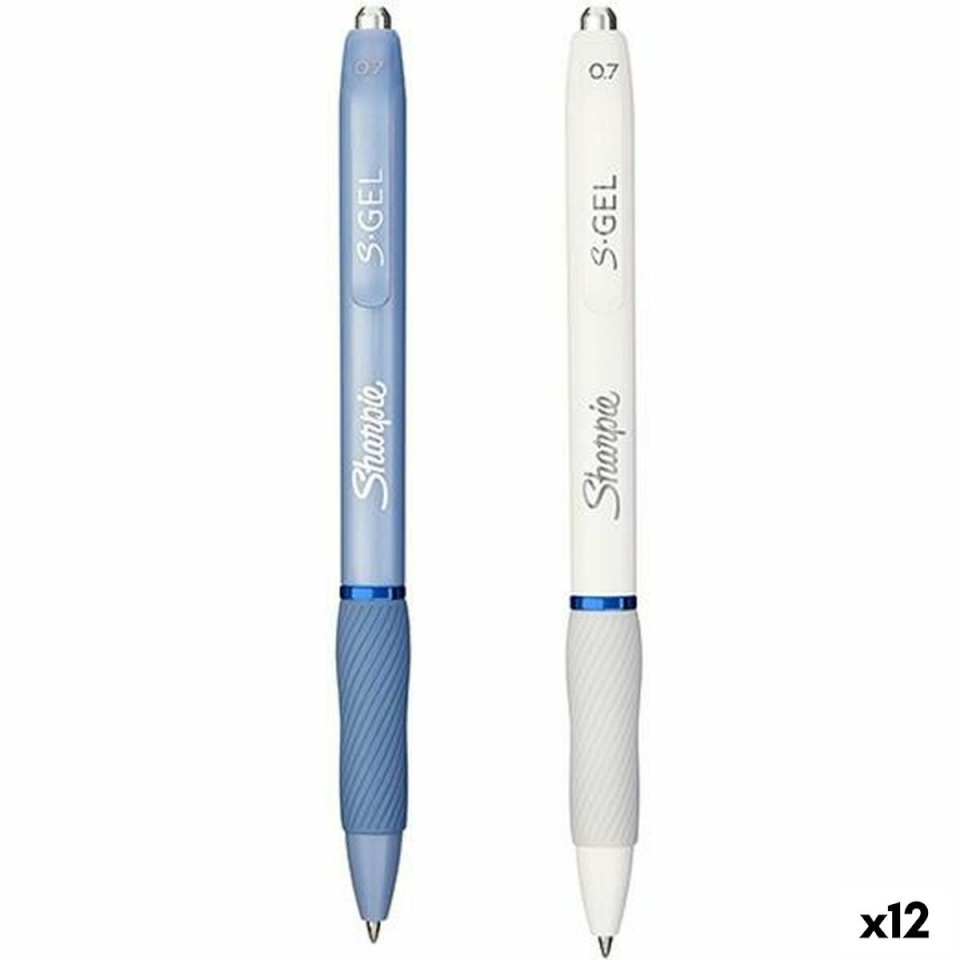 Sharpie Geelpliiats S-Gel sinine valge 0,7 mm 12tk