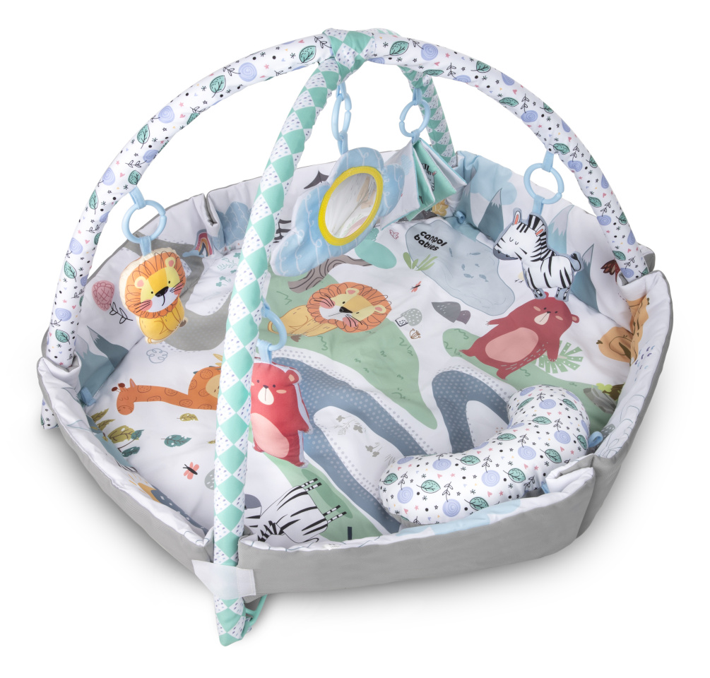 Canpol BABIES Hariv mängumatt mänguaedikuga lastele 0+ kuud, SAFARI, 81/100