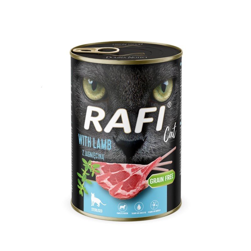 Dolina Noteci kassitoit RAFI Cat Adult with Lamb, 400g