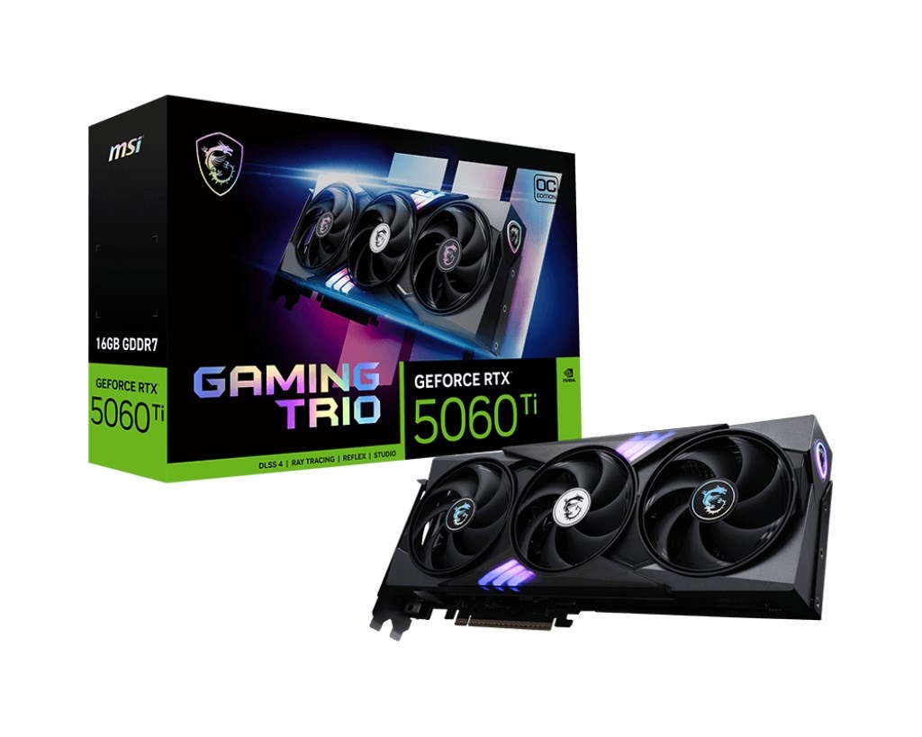 MSI videokaart nVidia GeForce GAMING RTX 5060 TI 16G TRIO OC 16 GB GDDR7