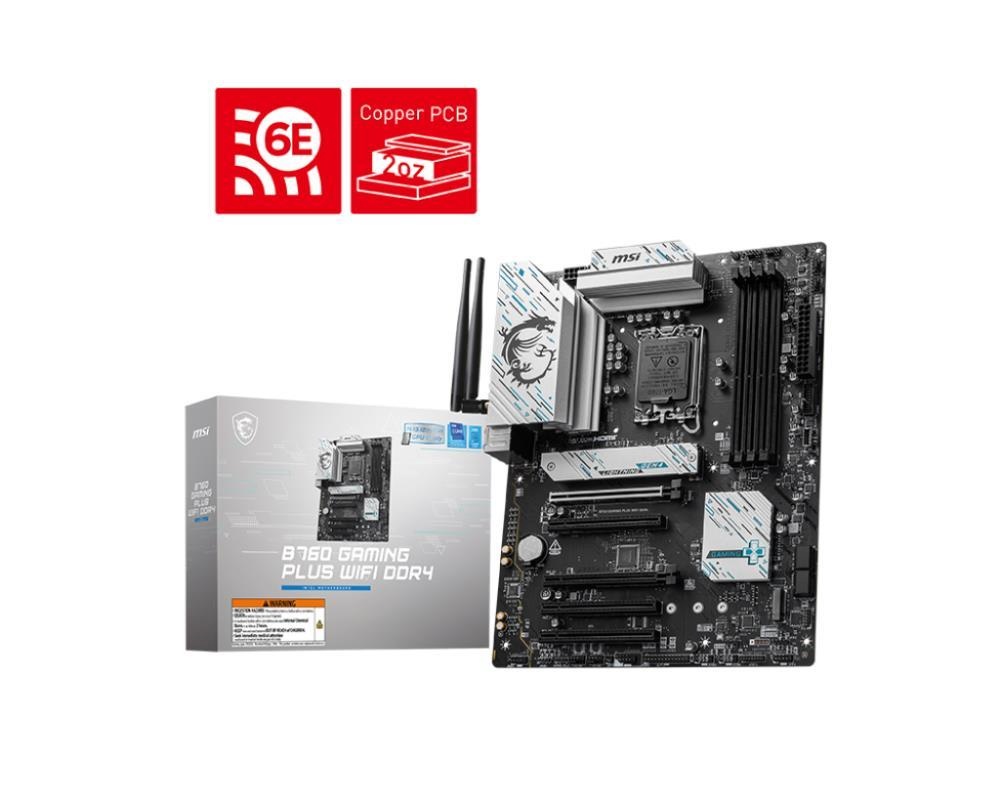 MSI emaplaat MAG B760 Gaming Plus Wifi DDR4 B760,LGA1700, ATX DDR4