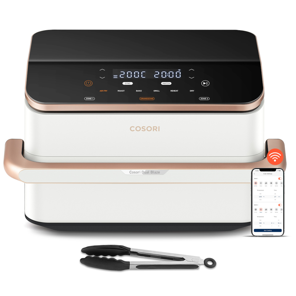 Cosori kuumaõhufritüür CAF-TF101S-WEUR Dual Blaze Twinfry, valge