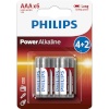 Philips patarei 1x6 Philips Power Alkaline AAA Batterie Vorteilspack