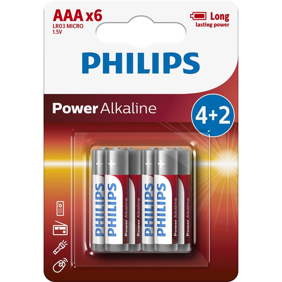 Philips patarei 1x6 Philips Power Alkaline AAA Batterie Vorteilspack
