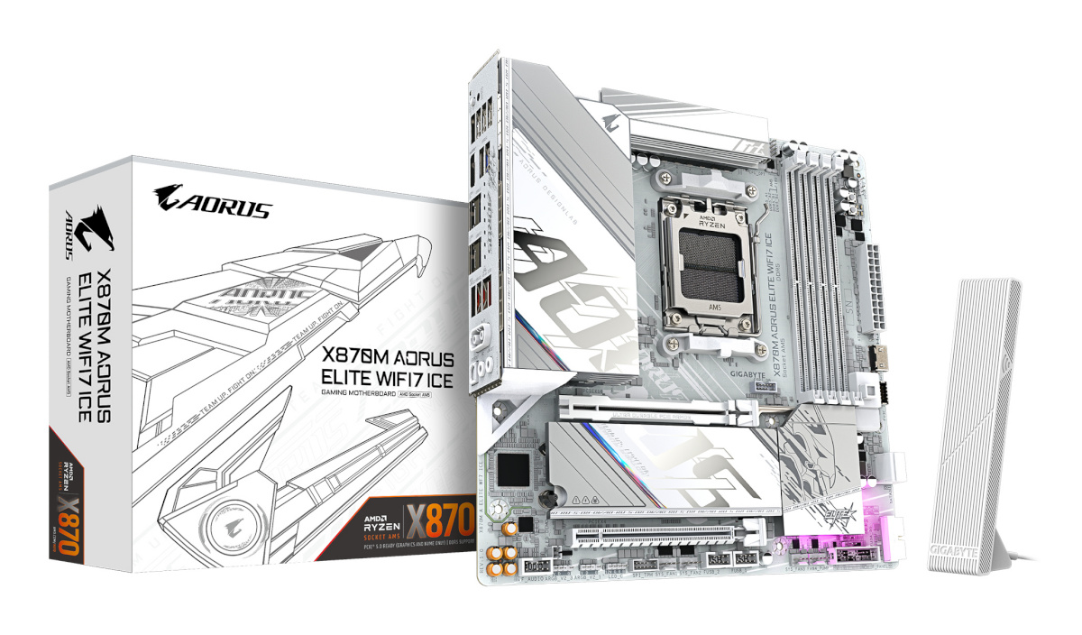 Gigabyte emaplaat X870M AORUS ELITE WIFI7 ICE (X870,AM5,ATX,DD