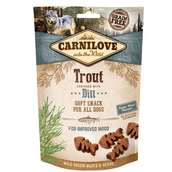 Carnilove maius koerale Semi-Moist Soft Snack Trout Enriched with Dill, 200g