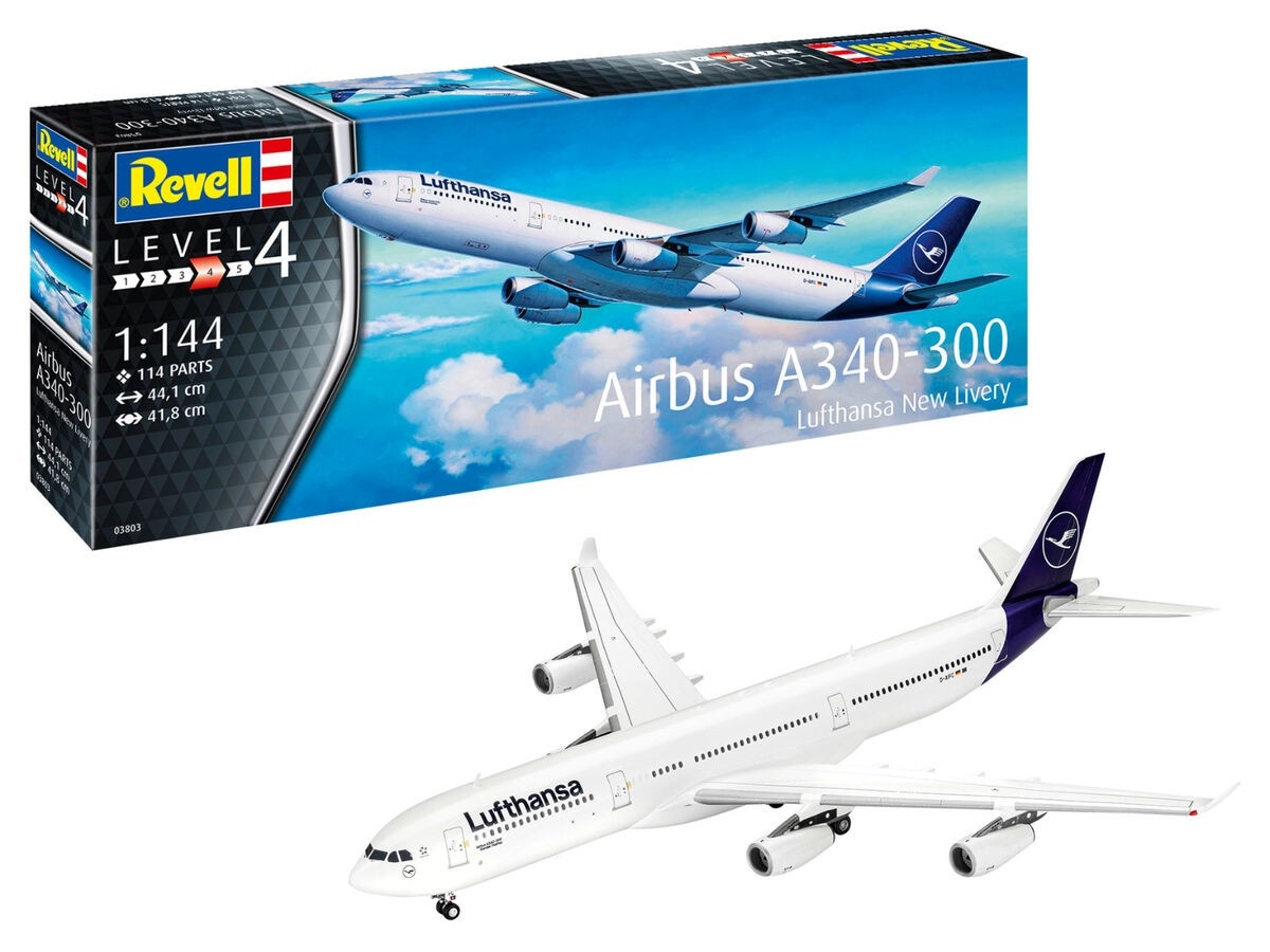 Revell liimitav mudel A340-300 Lufthansa New Livery 1/144