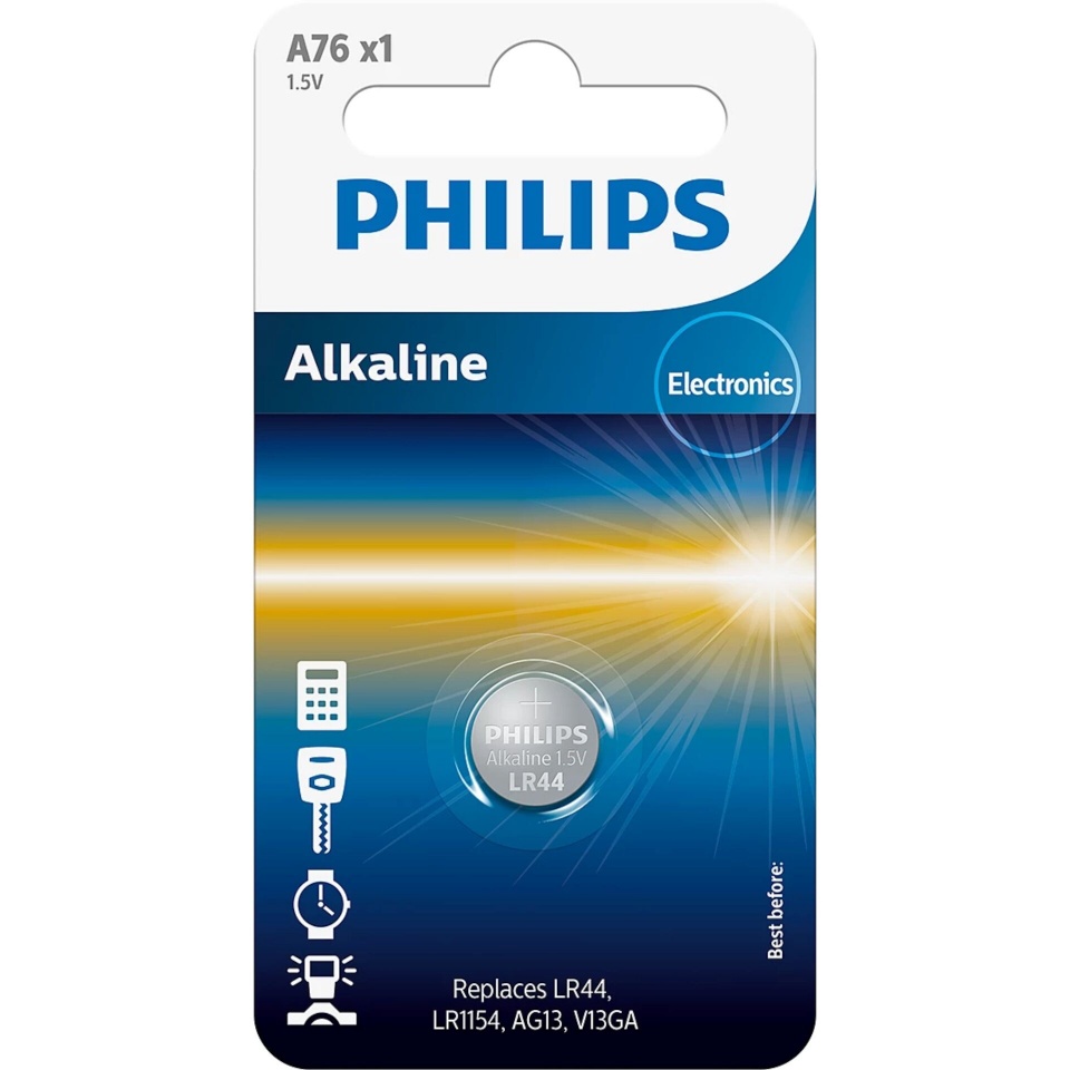 Philips patarei Philips Alkaline 1.5V Knopfzelle (LR44 / LR1154)