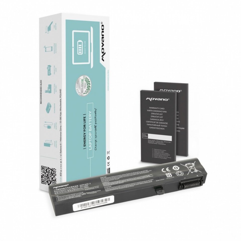 Movano sülearvuti aku BTY-M6H for MSI CX62 GE62 GE72 GL72 PE70 - 4400 mAh (48 Wh)