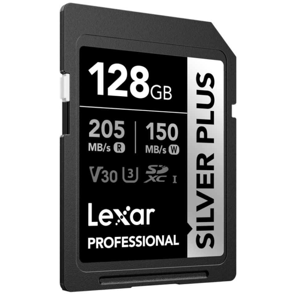 Lexar mälukaart SDXC Professional Silver PLUS UHS-I/U3/A2/4K R205/W150 (V30) 128GB