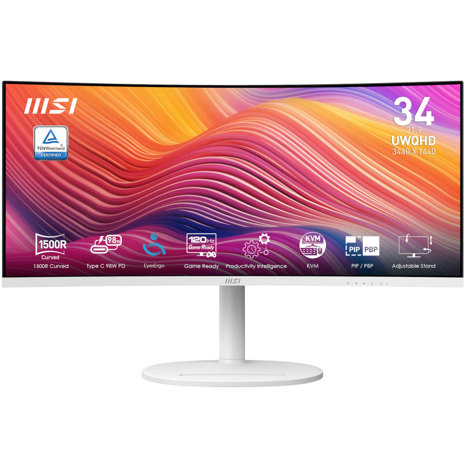 MSI monitor Modern MD342CQPW - 34" | VA Curve 1500R | UWQHD | 4ms | 120Hz